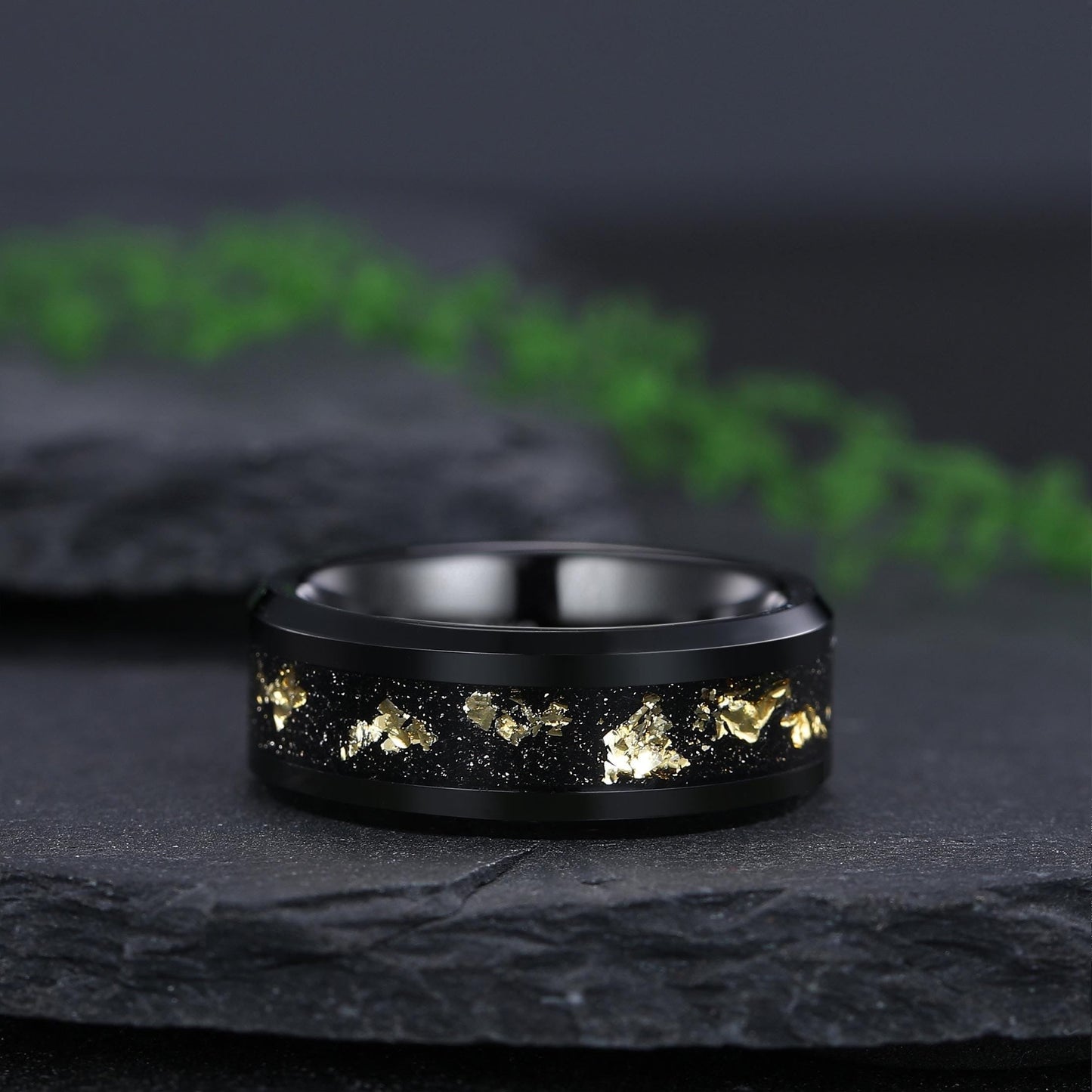 Antique Art Deco Couple Ring Set His and Her Wedding Band Engagement Ring matching rings - anerjuly