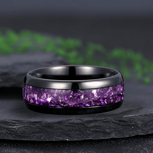 Antique Marquise Cut Amethyst Art Deco Couple Ring Set His and Her Engagement Ring matching rings - anerjuly