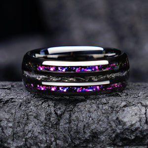 Leaf Floral Kite Cut Amethyst Vine Couple Rings Gold His & Her Matching Rings - anerjuly