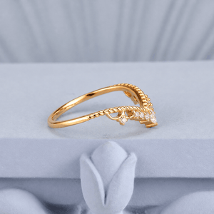 Rope Twist Marquise White Zircon Curved Wedding Band - anerjuly