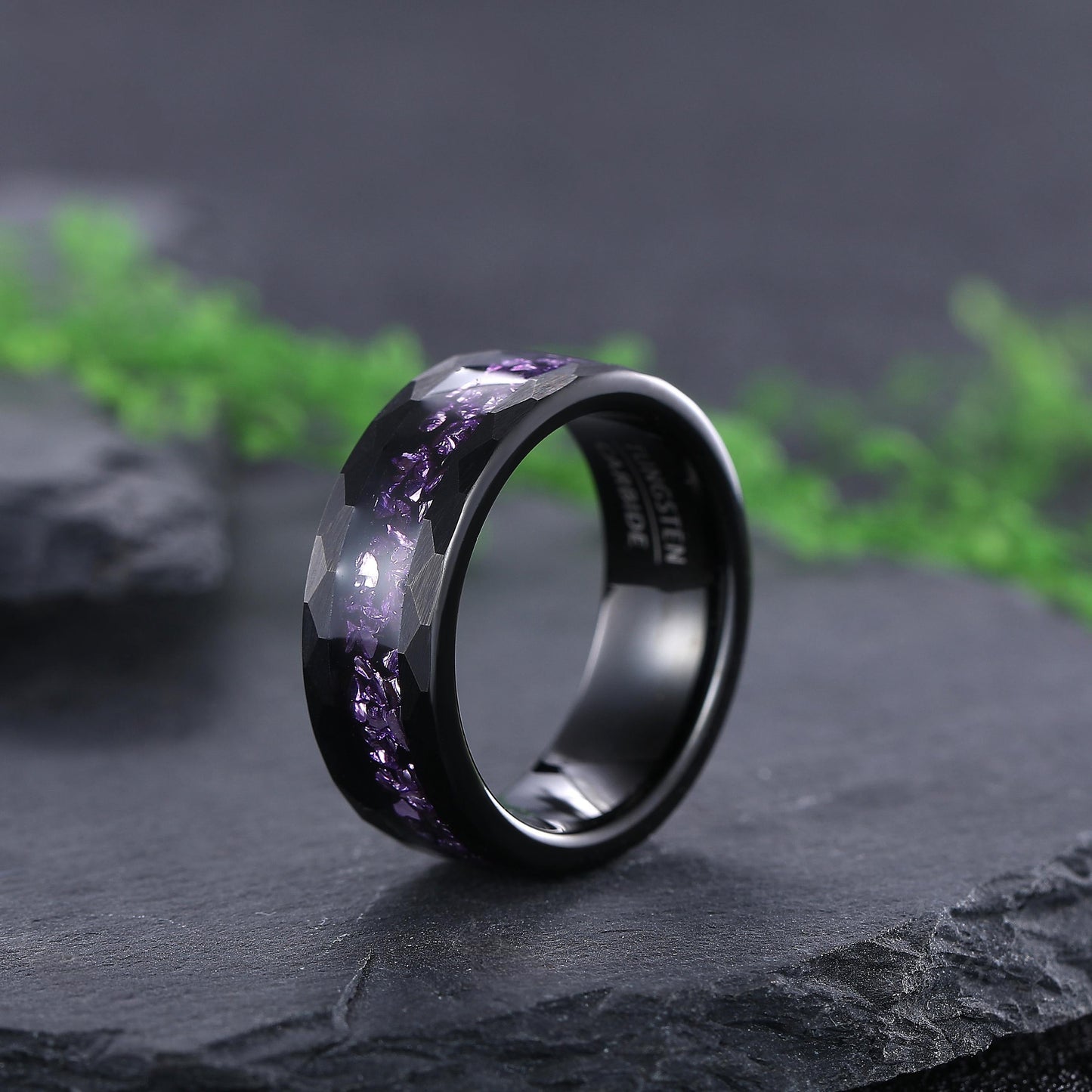 Vintage Amethyst Couple Rings Set His and Hers Matching Ring Set Nature Inspired Leaf Wedding Ring Set Amethyst Bridal Set Gifts for Her - anerjuly