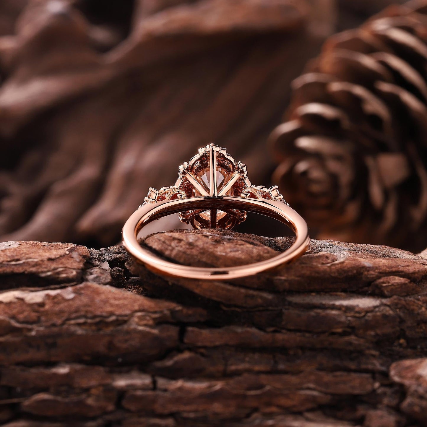 Vintage Oval Shaped Moissanite Engagement Ring Gold Ring Floral Wedding Ring Art Deco Filigree Women Anniversary Gift - anerjuly