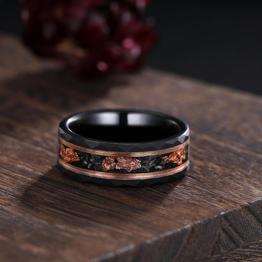 Vintage sunstone couple ring his&her matching wedding band sunstone engagement ring sunstone and sunstone tungsten ring for bridal ring set - anerjuly