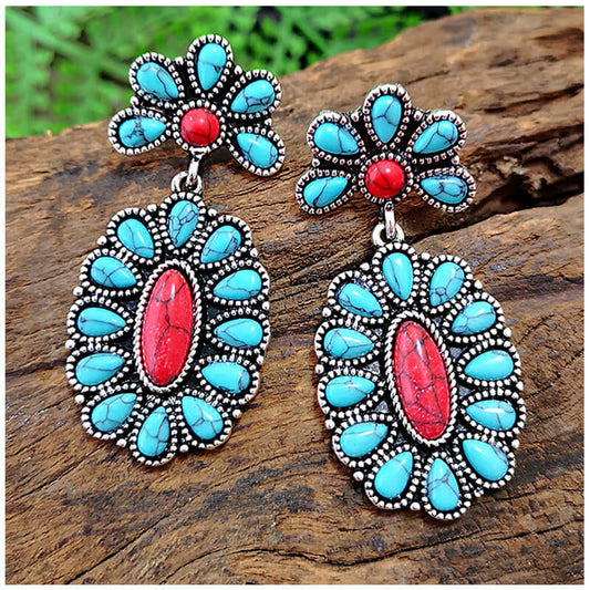 925 Ancient Silver Turquoise Earrings