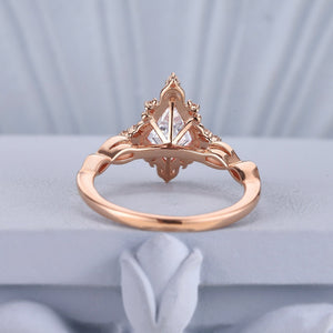 Antique Art Deco Couple Ring Set His and Her Wedding Band Engagement Ring matching rings - anerjuly