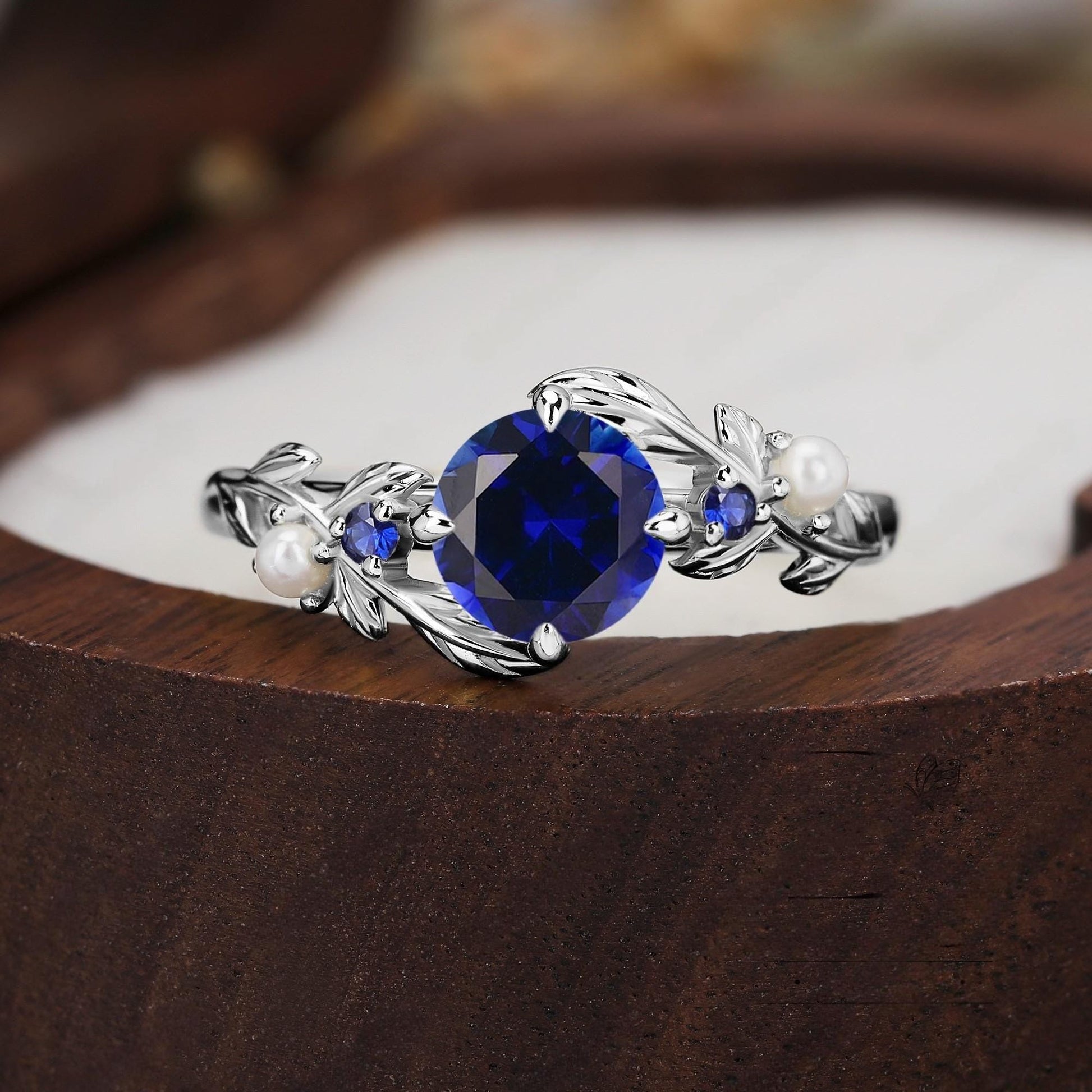 Black Tungsten Meteorite Opal Men's Band Nature Vine Blue Couples Rings - anerjuly