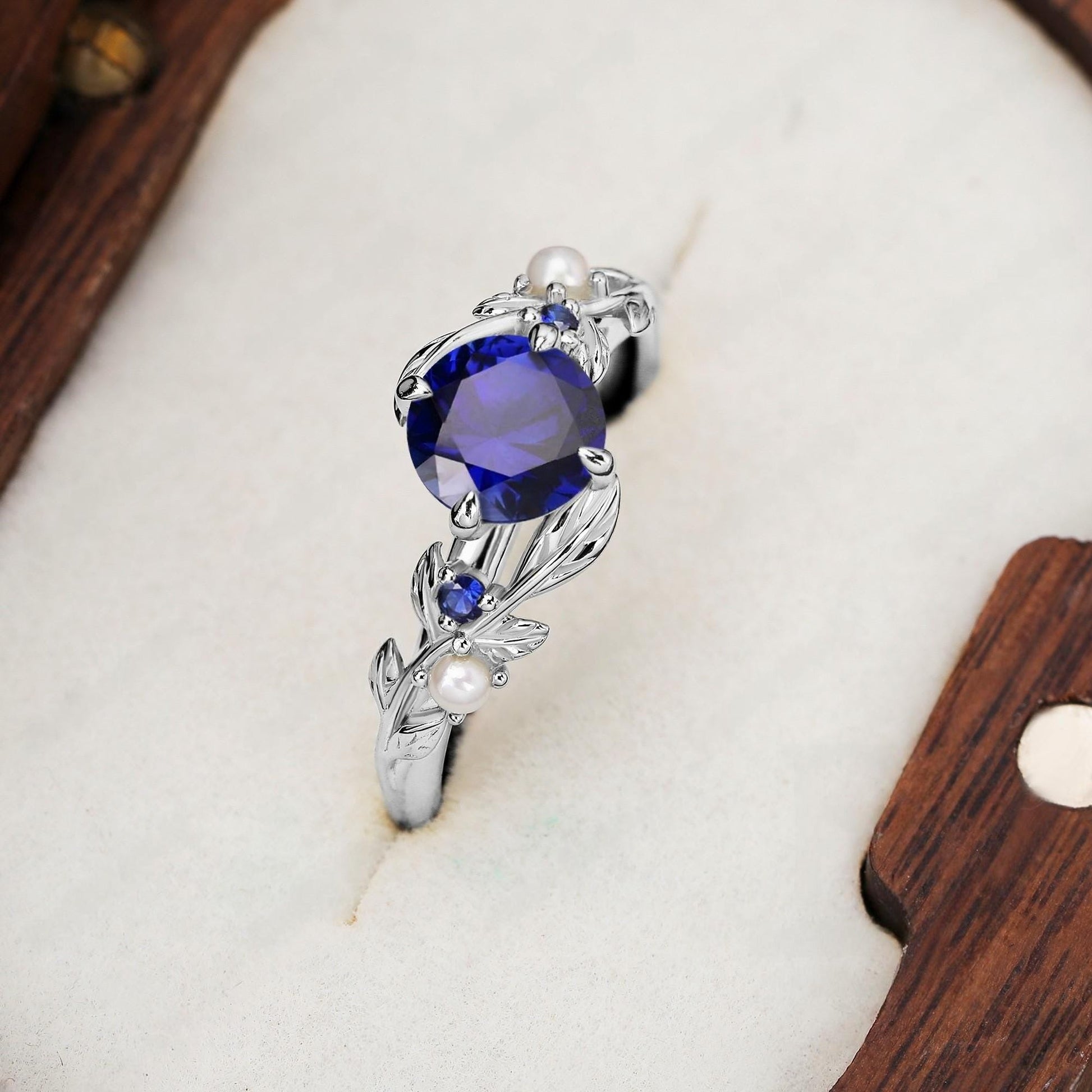 Black Tungsten Meteorite Opal Men's Band Nature Vine Blue Couples Rings - anerjuly