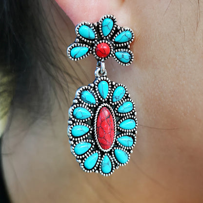 925 Ancient Silver Turquoise Earrings