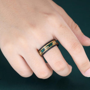 Emerald Matching Wedding Band Emerald And Emerald Engagement Couples Ring - anerjuly