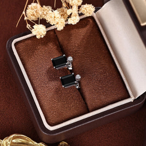 Handmade Black Onyx Everyday Vine Leaf Nature Inspired Onyx Studs Earrings - anerjuly