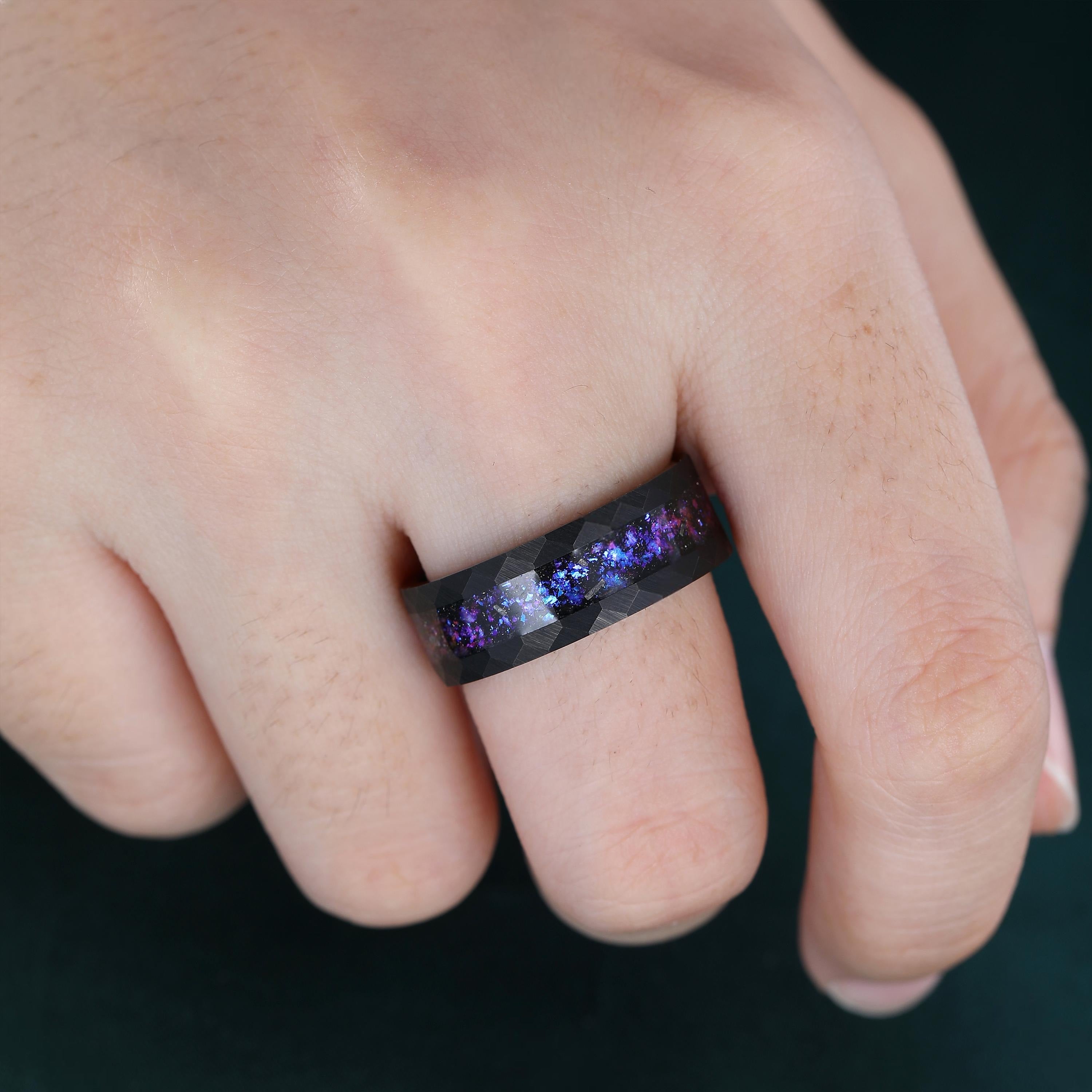 kite amethyst couple ring sets black gold leaf engagement rings his and hers wedding band ring - anerjuly