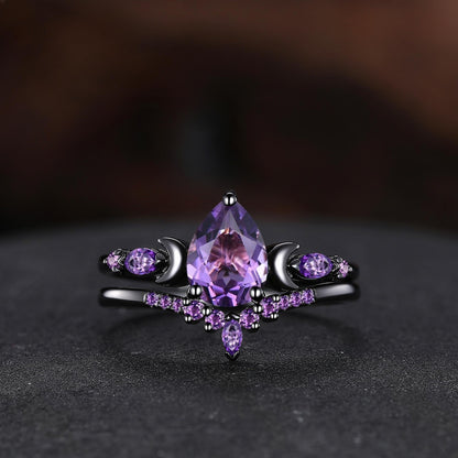 kite amethyst couple ring sets tungsten ring his and hers wedding band promise ring - anerjuly