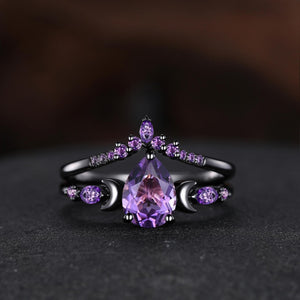 kite amethyst couple ring sets tungsten ring his and hers wedding band promise ring - anerjuly