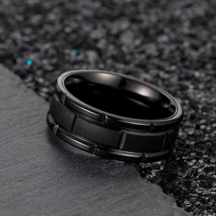 Leaf Design Pear Garnet Ring Black Gold Couple Rings Tungsten Wedding Band Promise Ring - anerjuly
