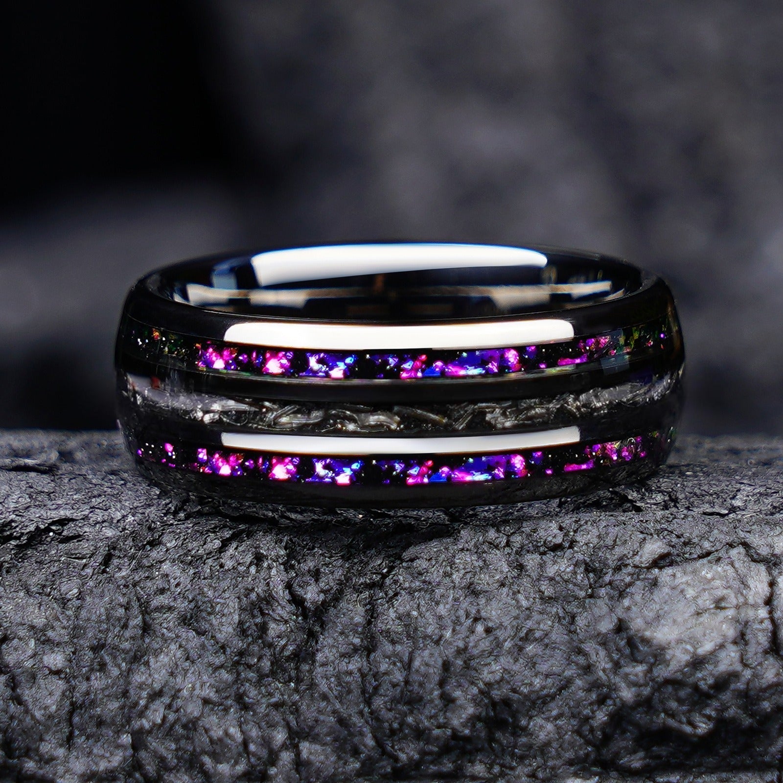 Leaf Floral Kite Cut Amethyst Vine Couple Rings Gold His & Her Matching Rings - anerjuly