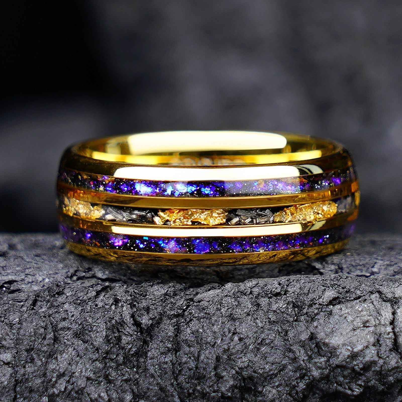 Marquise Cut Amethyst Gold Vine Couple Rings Gold His & Her Matching Couple Rings - anerjuly