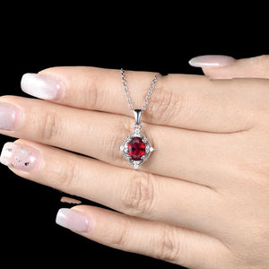 Milgrain Oval Cut Ruby Pendant Vintage Moissanite Pendant Dainty 925 Sterling Silver July Birthstone Red Gemstone Ruby Anniversary Pendant - anerjuly