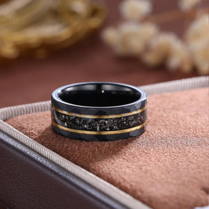 Pear Cut Black Onyx Couple Ring Set Vintage Art Deco Engagement Ring matching rings - anerjuly