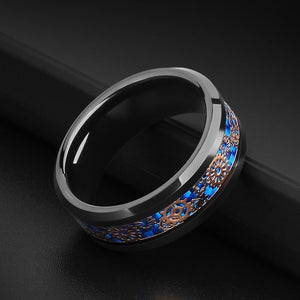 Tungsten Ring Mechanical Gear Punk Carbon Fiber Industrial Band - anerjuly