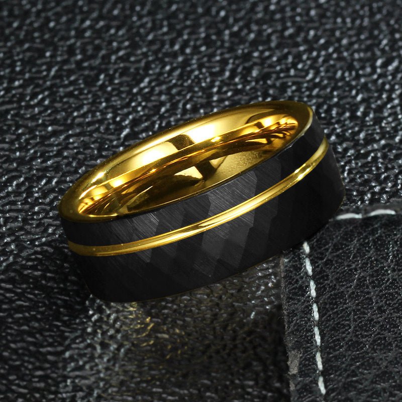 Tungsten Ring Men’s Matte Black Edgy Fashion Band - anerjuly