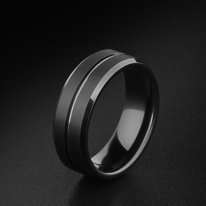 Tungsten Ring Men’s Matte Black Minimalist Everyday Band - anerjuly