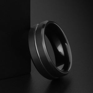Tungsten Ring Men’s Matte Black Minimalist Everyday Band - anerjuly