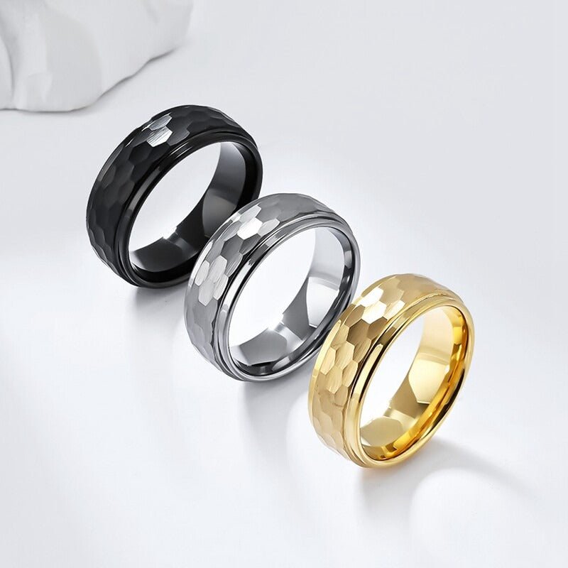 Tungsten Ring Minimalist Matte Silver Modern Everyday Band - anerjuly