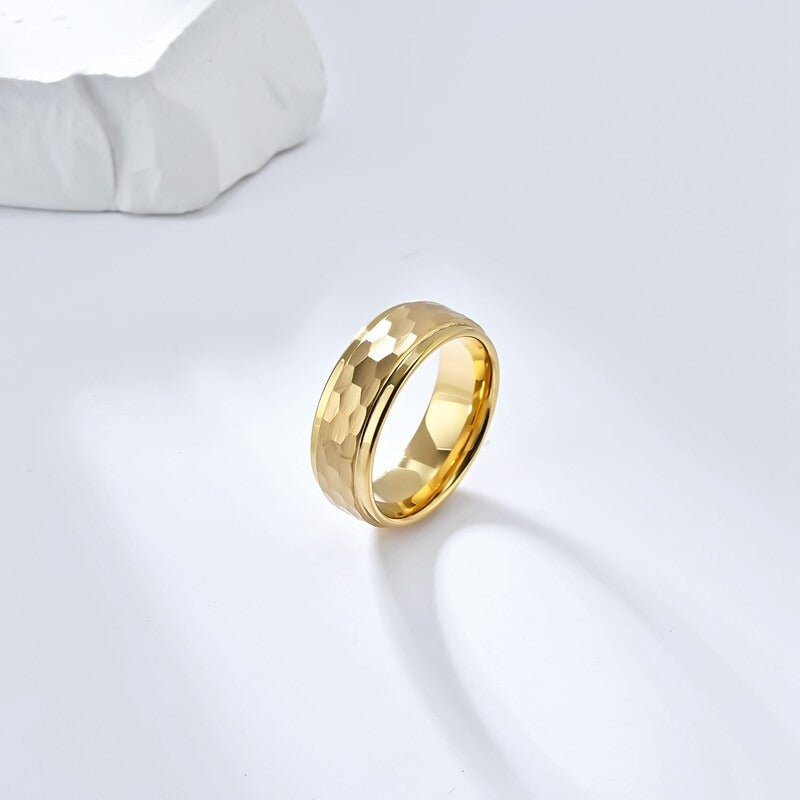 Tungsten Ring Minimalist Matte Silver Modern Everyday Band - anerjuly