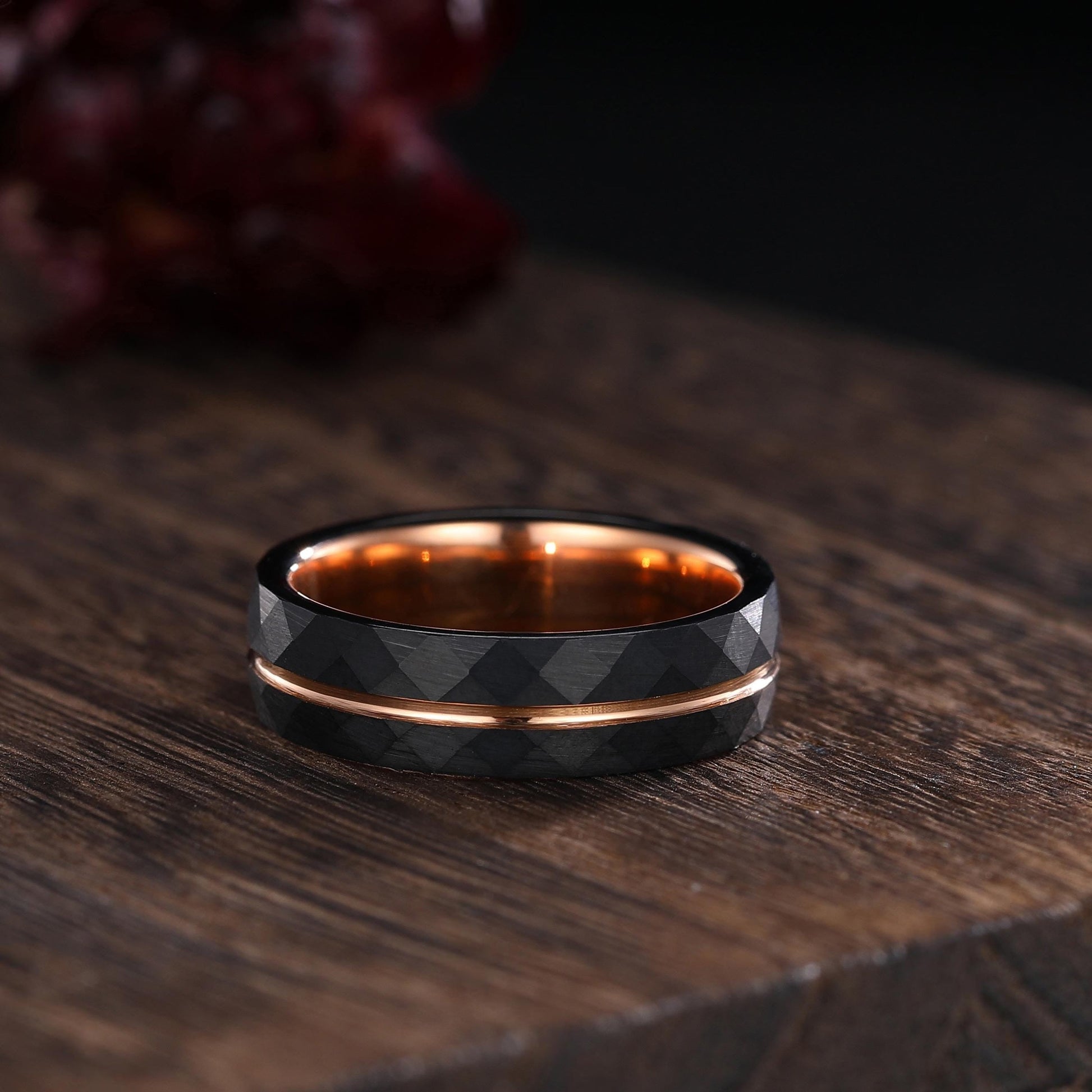 Vintage Black Onyx Couple Ring His&Her Matching Wedding Band Black Onyx Engagement Ring Black Onyx and Men's Tungsten Ring Bridal Ring Set - anerjuly