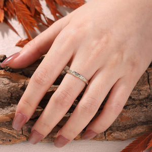 Vintage Engraved Floral Leaf Scroll Wedding Band - anerjuly